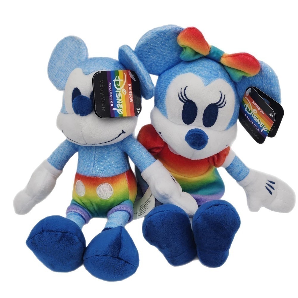 Rainbow Collection Disney‎ Mickey & Minnie Mouse Plush Toy Set of 2 NWT 2022